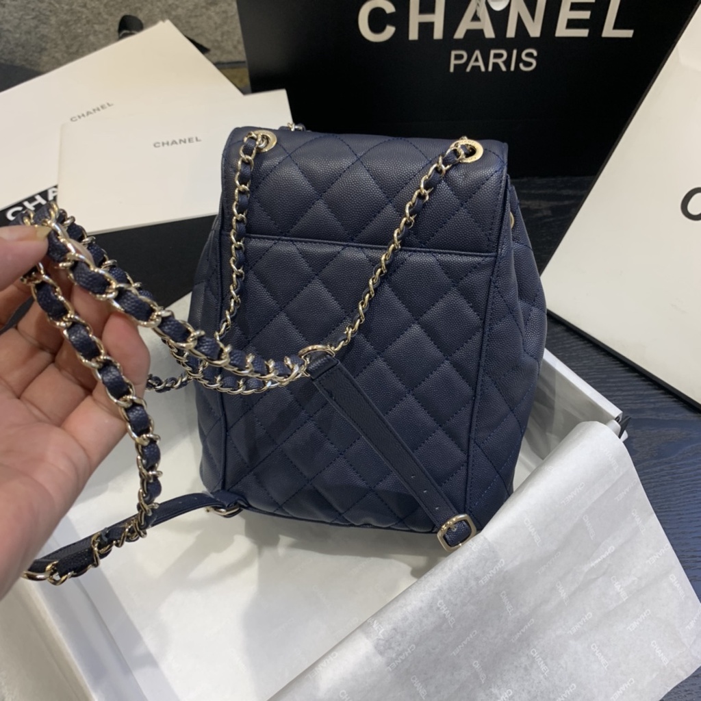 Ba lô mini nữ thời trang 𝘾𝙝𝙖𝙣𝙚𝙡 𝘾𝙝𝙖𝙣n𝙚𝙡 CN da thật cao cấp, kiểu dáng trẻ trung