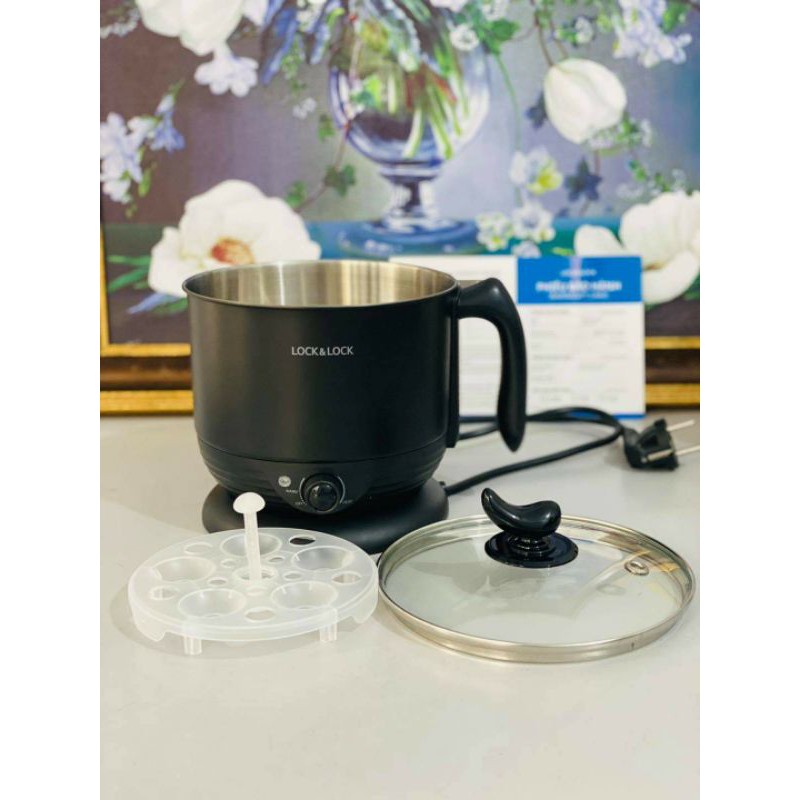 NỒI LẨU ĐIỆN ĐA NĂNG, CA NẤU MÌ MINI LOCK&LOCK Multi Pot 1.2L EJP316BLK bảo hành chính hãng 1 năm