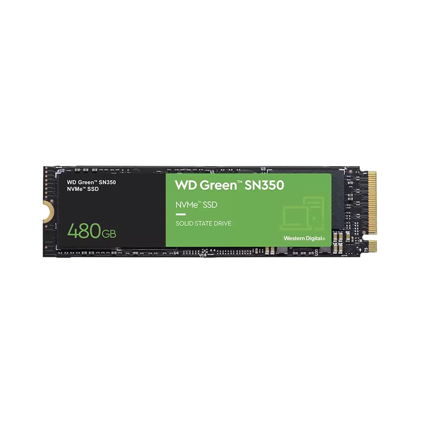 Ổ cứng SSD WD SN350 Green 480GB M.2 2280 PCIe NVMe 3x4 (Đọc 2400MB/s - Ghi 1650MB/s)-(WDS480G2G0C)