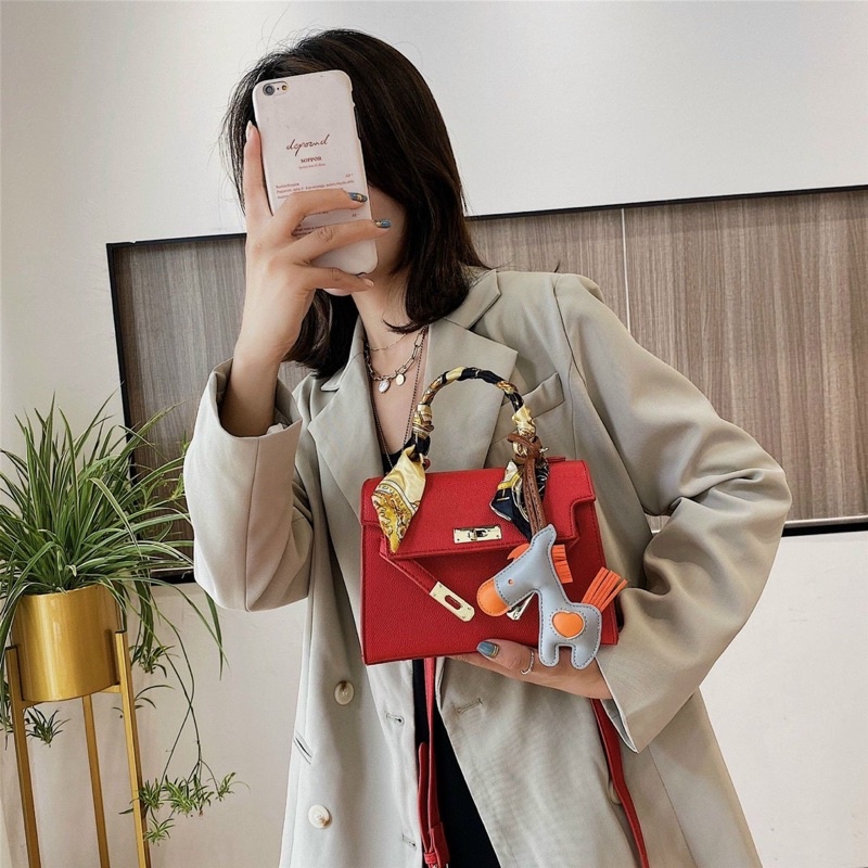 Túi Xách Hm Nữ Kèm Khăn, Túi Nữ Đeo Chéo Sang Trọng