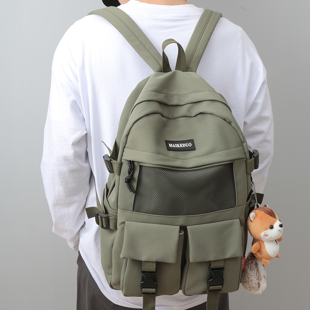 Ba Lô Đi Học Phối Lưới Chống Thấm Nước Thời Trang Dành Cho Nam Và Nữ