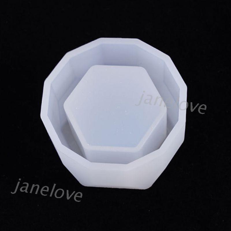 J Crystal Epoxy Resin Mold Hexagon Cup Casting Silicone Mould Craft Making Tool