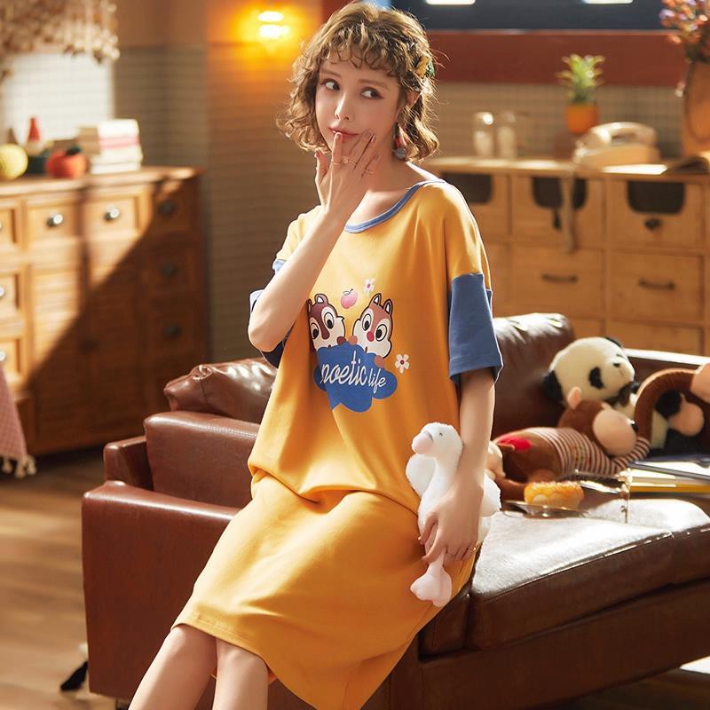 Đầm Thun Cotton Ngắn Tay Dáng Dài Thời Trang Mùa Hè Cho Nữ | BigBuy360 - bigbuy360.vn