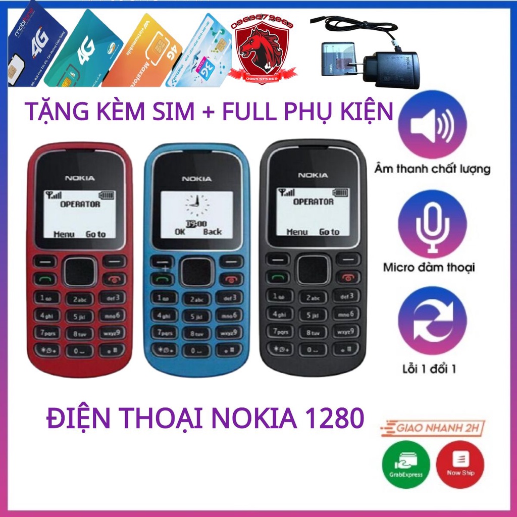 [HÀNG CHÍNH HÃNG] điện thoại 1280 bảo hành 12 tháng PB 2021