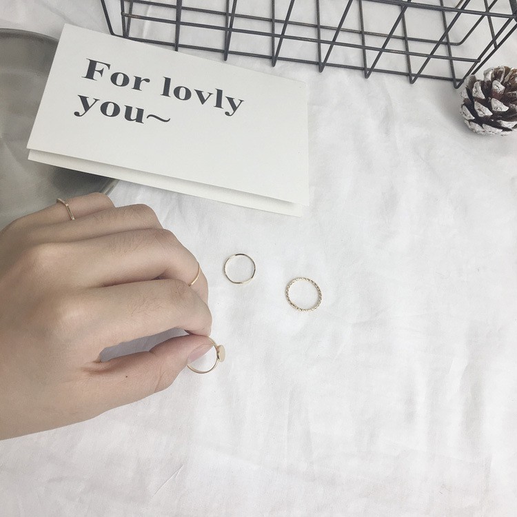 Set 5 Nhẫn Kim Loại B845 Phong Cách Hàn Quốc Cho Nữ