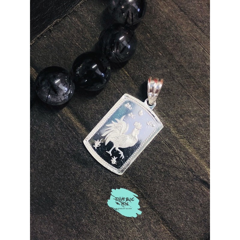 MẶT DÂY CHUYỀN BẠC 12 CON GIÁP BẢNG VUÔNG CHO BÉ