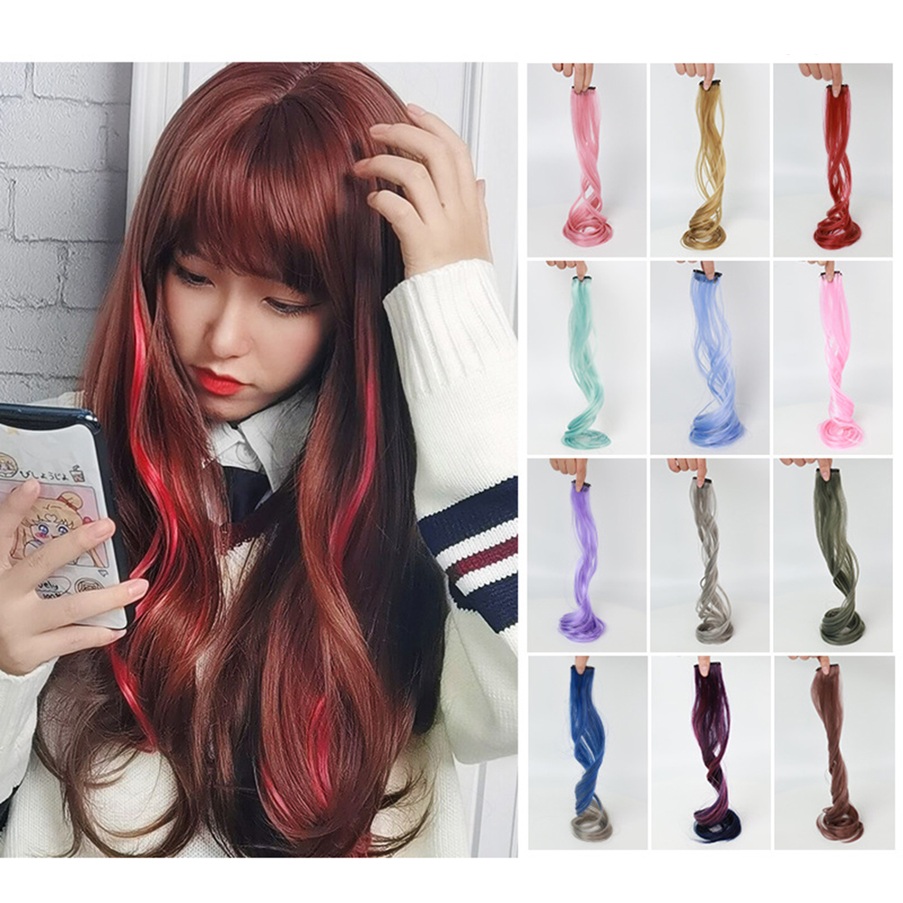 Personality Wig Extension Piece Colorful Big Wave Dyed Wig Curly Hair Accessories