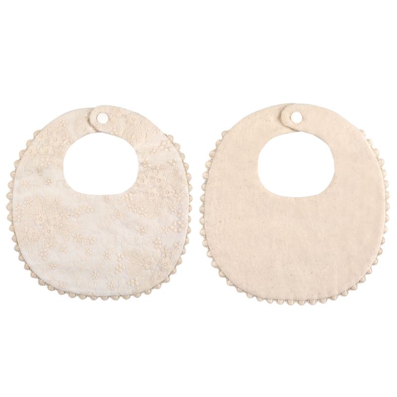 Yếm ăn cotton thêu họa tiết xinh xắn dành cho bé