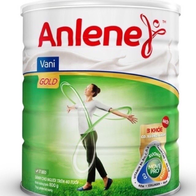 Sữa bột Anlene Gold trên 40 tuổi hộp thiếc 800g ( hộp móp)