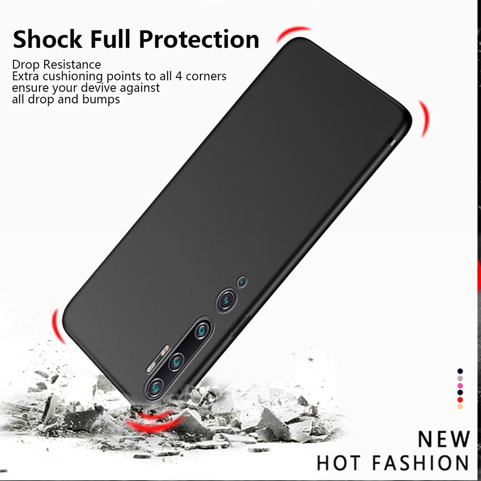 Ốp Lưng Cao Su Mềm Màu Trơn Cho Xiaomi Mi Note 10 Pro