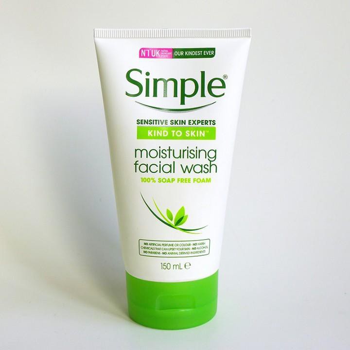 Sữa rửa mặt SIMPLE MOISTURISING FACIAL WASH 100% SOAP FREE FOAM 150ML | BigBuy360 - bigbuy360.vn