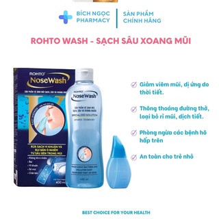 Vệ Sinh Mũi Rohto Nose Wash - Kèm chai nước biển sâu 400ml