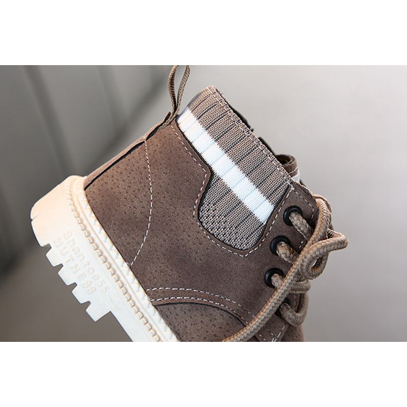 British Style Martin Boots for Kids 1-6Yrs Boys Girls Vintage Knitted Boots Shoes Toddler Fashion Casual Single Shoes