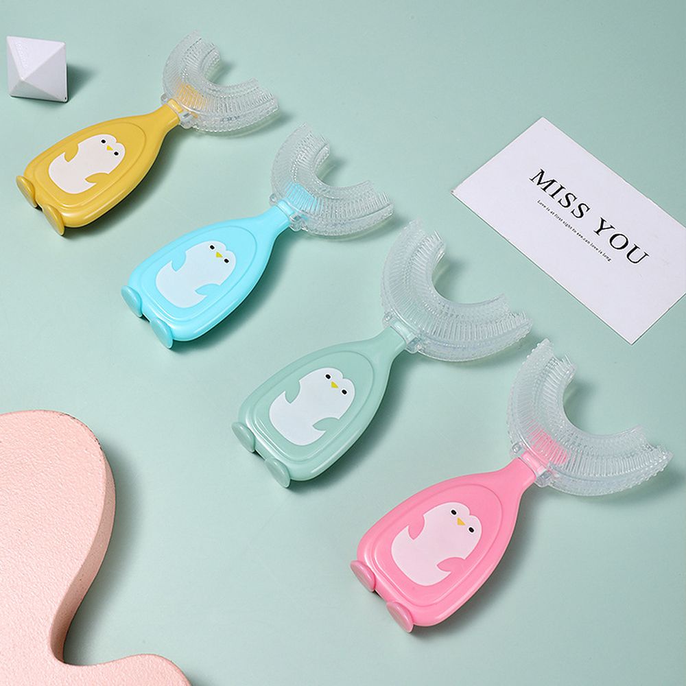 YIYU [Hàng mới về] Bàn Chải Đánh Răng Silicon Mềm Hình Chữ U Chăm Sóc Răng Miệng Cho Bé 1 2-12 Tuổi