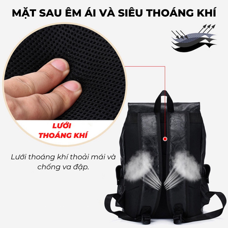 Balo da nam nữ thời trang Hàn Quốc Chất liệu chống thấm nước cao cấp balo đựng laptop 15.6inh ZINLY