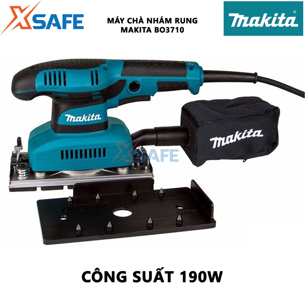 Máy chà nhám rung MAKITA BO3710 Máy đánh bóng bề mặt công suất 190W kèm túi đựng bụi gắn với thân máy - [XSAFE]