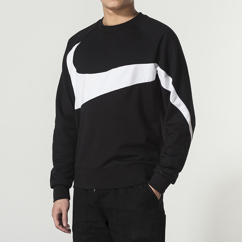 Áo Khoác Nỉ Sweater Nam Nữ Chính Hãng NIKE FLEECE BIG SWOOSH - Màu Đen