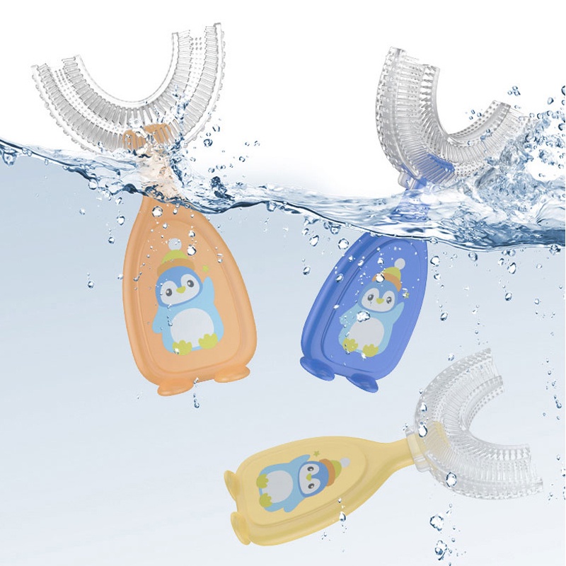 Bàn Chải Đánh Răng Silicone Hình Chữ U Cho Bé 2-12 Tuổi