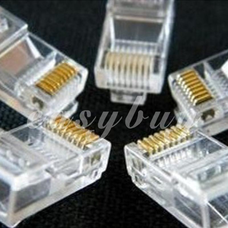 Hộp 100 đầu nối dây cáp mạng RJ45 Cat5e chất lượng cao