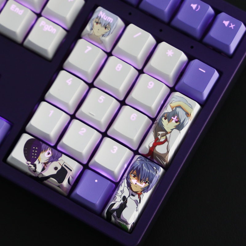 Ayanami Rei Keycap Cherry Profile EVA Theme Anime PBT Dye Bàn phím cơ thăng hoa Bộ keycap