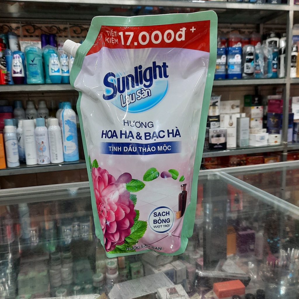 Túi nước lau sàn tinh dầu thảo mộc Sunlight Hoa hạ và bạc hà 2kg