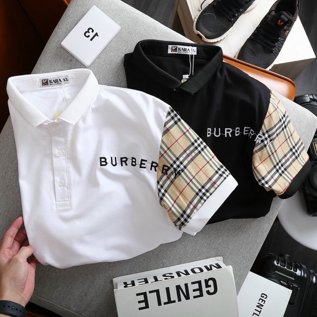 Áo thun nam có cổ tay ngắn thêu kiểu BBR mẫu mới nhất cao cấp AHFASHION | BigBuy360 - bigbuy360.vn