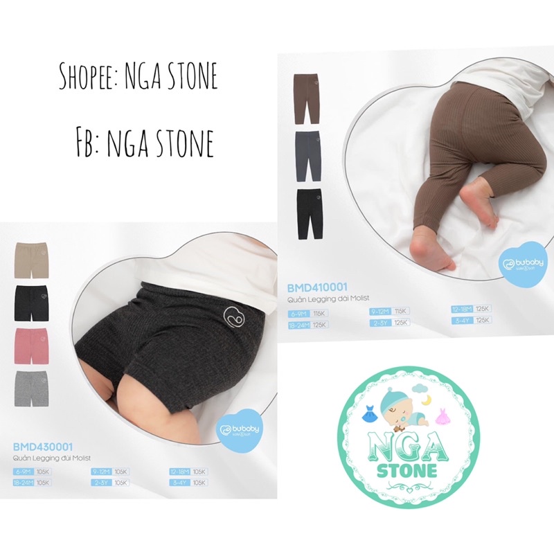 Bubaby - Quần legging dài cho bé trai bé gái hãng bubaby
