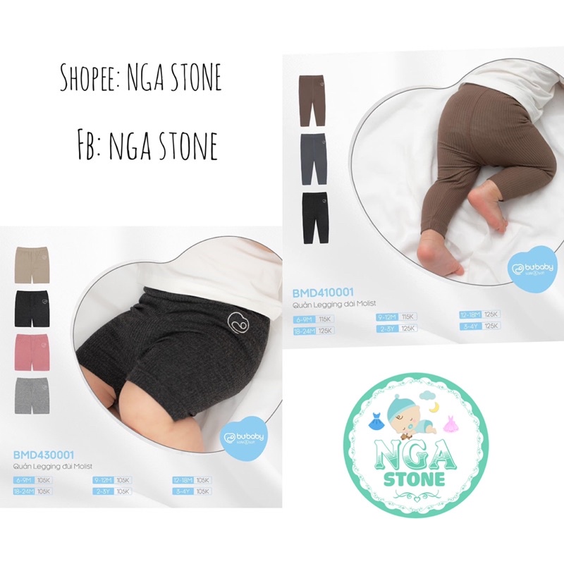 Quần legging dài và cộc hãng Bubaby cho bé trai bé gái