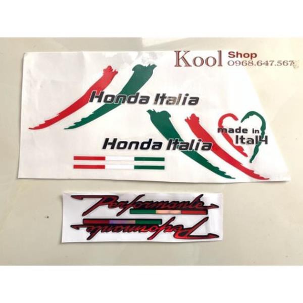 Tem Honda Italia + Chữ Ký Chất Liệu 3 Lớp Chống Phai