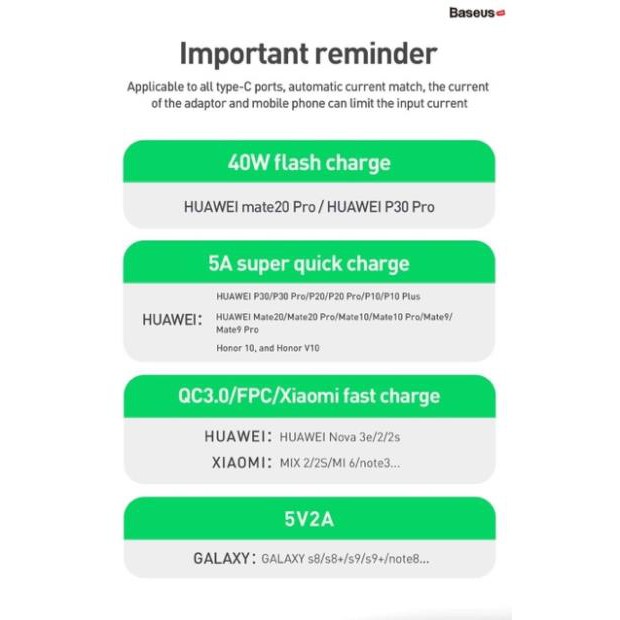 Cáp sạc nhanh 40W Baseus double-side to type-C. HW Super Fast Charge Cable