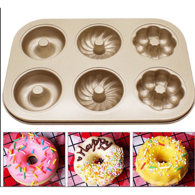 Khuôn cupcake,donut 6 lõi hoa