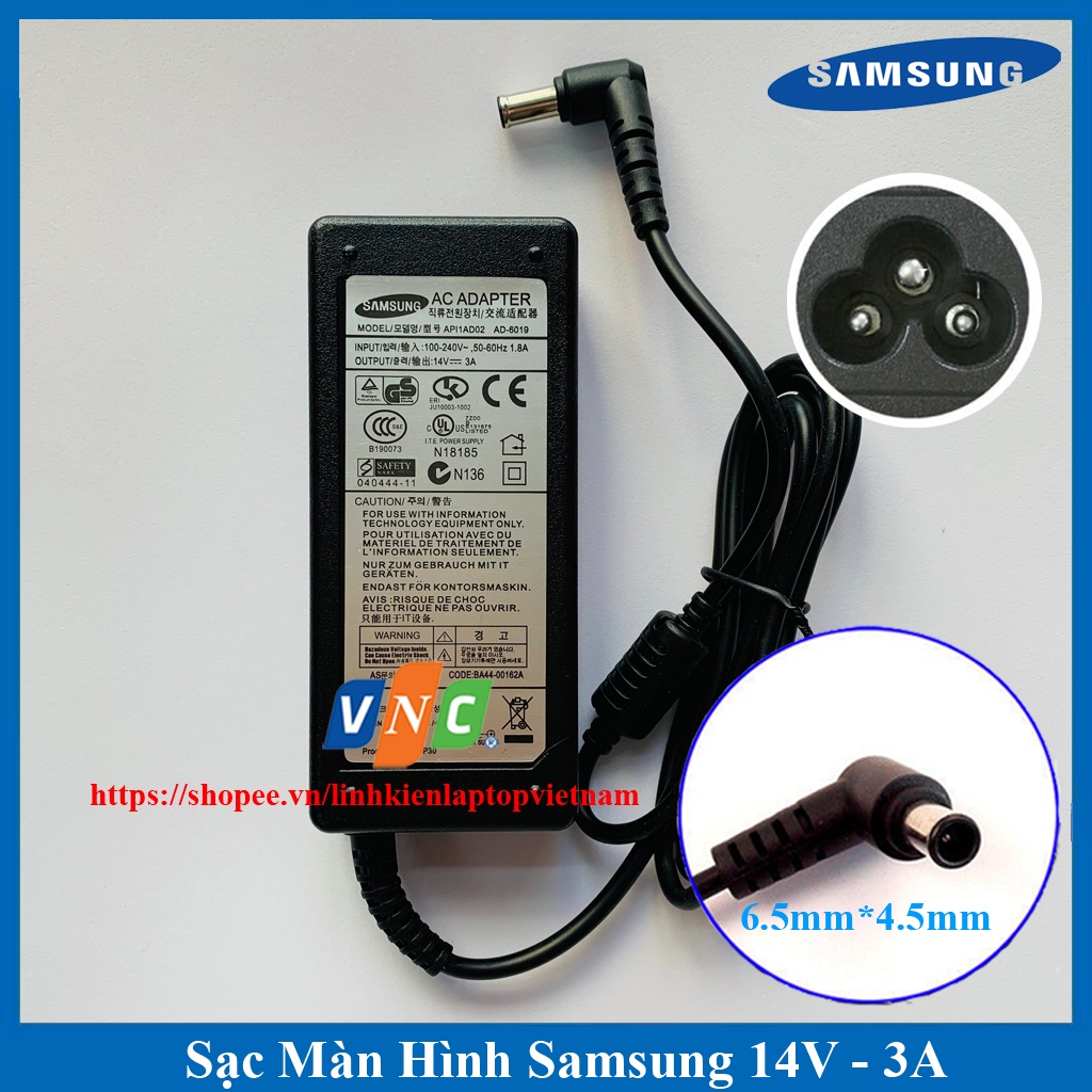 💥 Sạc Màn Hình Samsung 14V-3A chân tròn Φ6.5 *4.5mm