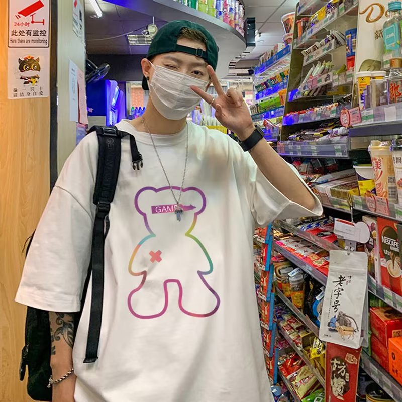 Áo Thun Nam Tay Ngắn Cổ Tròn Dáng Rộng Bằng Cotton Thời Trang Mùa Hè Kiểu Mới Cỡ S-3XL