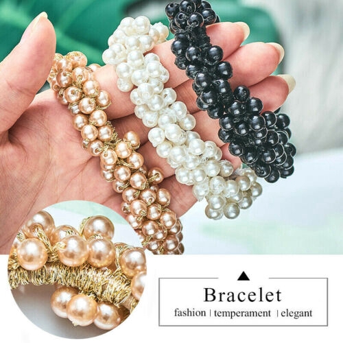 Dây cột tóc đính hạt giả ngọc trai tùy chọn màu sắc