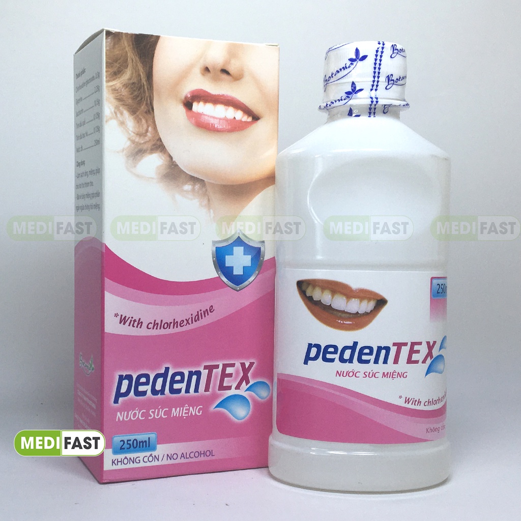 Nước xúc miệng Pedentex chai 250ml - giảm viêm lợi, nhiệt miệng, hơi thở thơm tho - từ tinh dầu quế, bạc hà