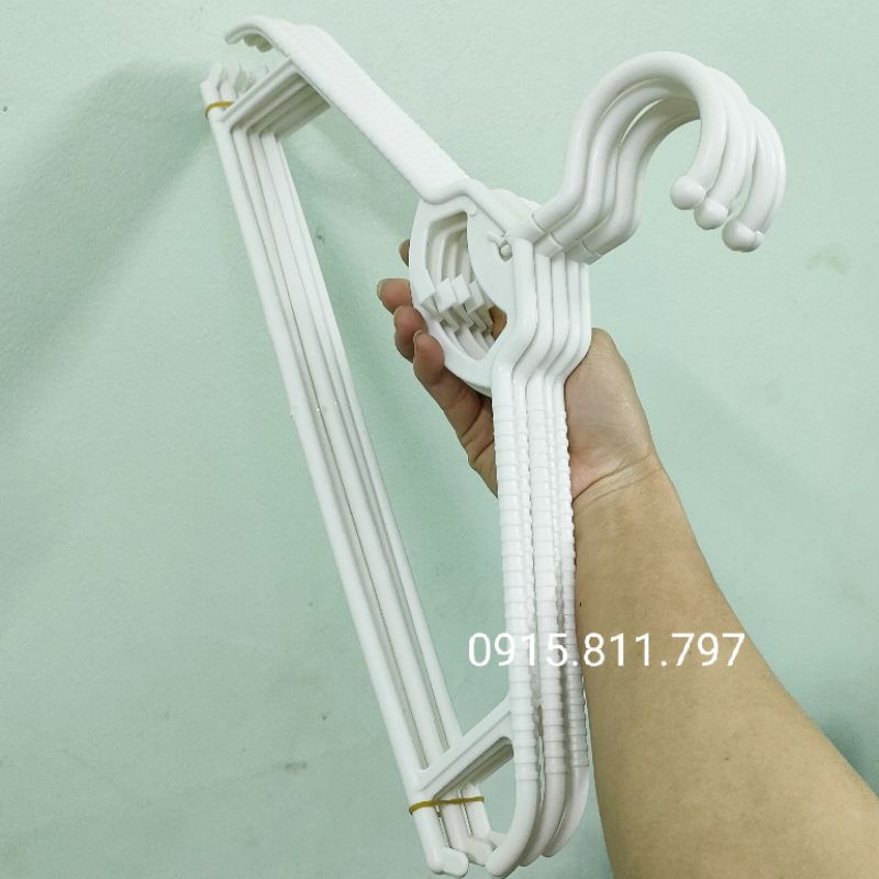 Moc treo quần áo - móc nhựa cổ xoay 360 độ siêu bền,rộng vai 41cm,2 màu đen và trắng