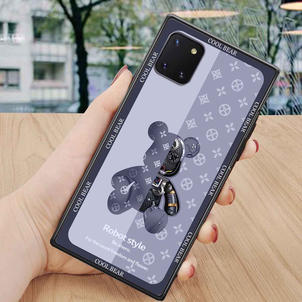 Ốp Samsung Note 10 Lite bear brick, gấu đáng yêu, dễ thương