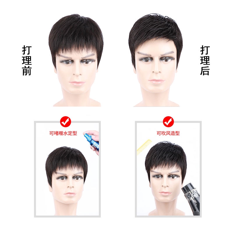 Tóc Giả Ngắn Thoáng Khí Từ 100% Thật Cho Nam