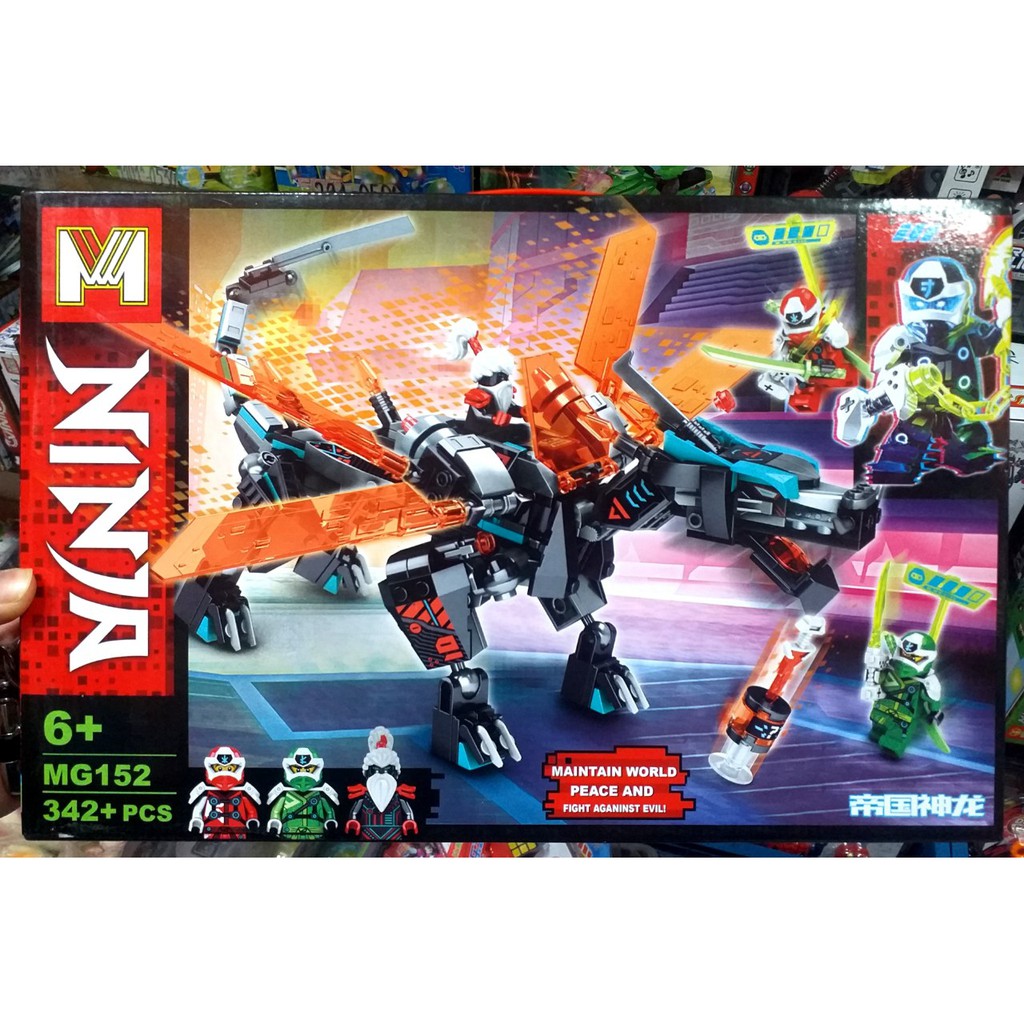 Lego ninjago xếp hình ninja Kai và Lloyd chiến đấu với Unagami cưỡi rồng mạng MG152(342 mảnh) ảnh thật