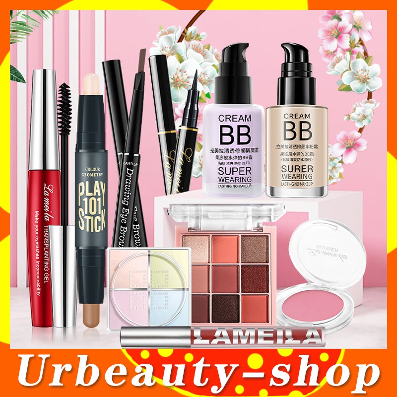 Bộ trang điểm cá nhân LAMEILA 10 món đầy đủ từ a đến z bộ makeup kết hợp Đầm nữ Giày nữ xinh set trang điể-URBLML-T10