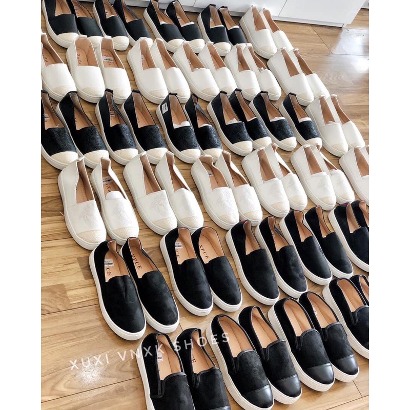 ( ảnh thật ) giày slip on da lộn mũi da | BigBuy360 - bigbuy360.vn