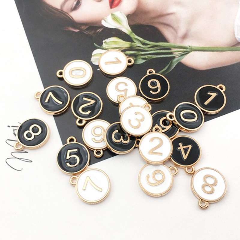 CHARMS Mặt Dây Chuyền Hình Chữ Số Từ 0-9 Độc Đáo Diy