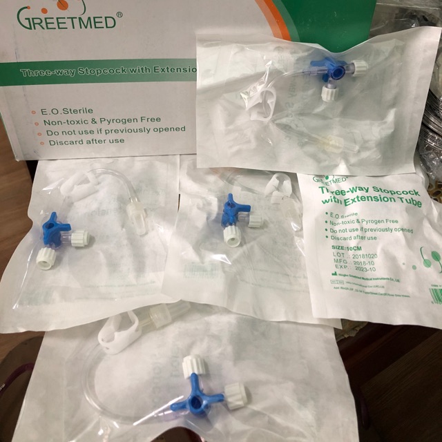 ❤ KHÓA 3 CHIA 3 CHẠC  CÓ DÂY NỐI 10cm 25cm Khoá 3 ngã truyền dịch có thêm dây dẫn 10cm 25cm khoá chạc 3 ngã