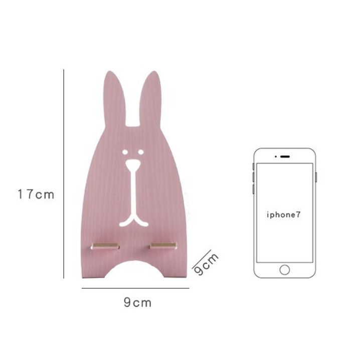 Giá đỡ điện thoại gỗ hình thỏ siêu xinh, kẹp dt và ipad đa năng