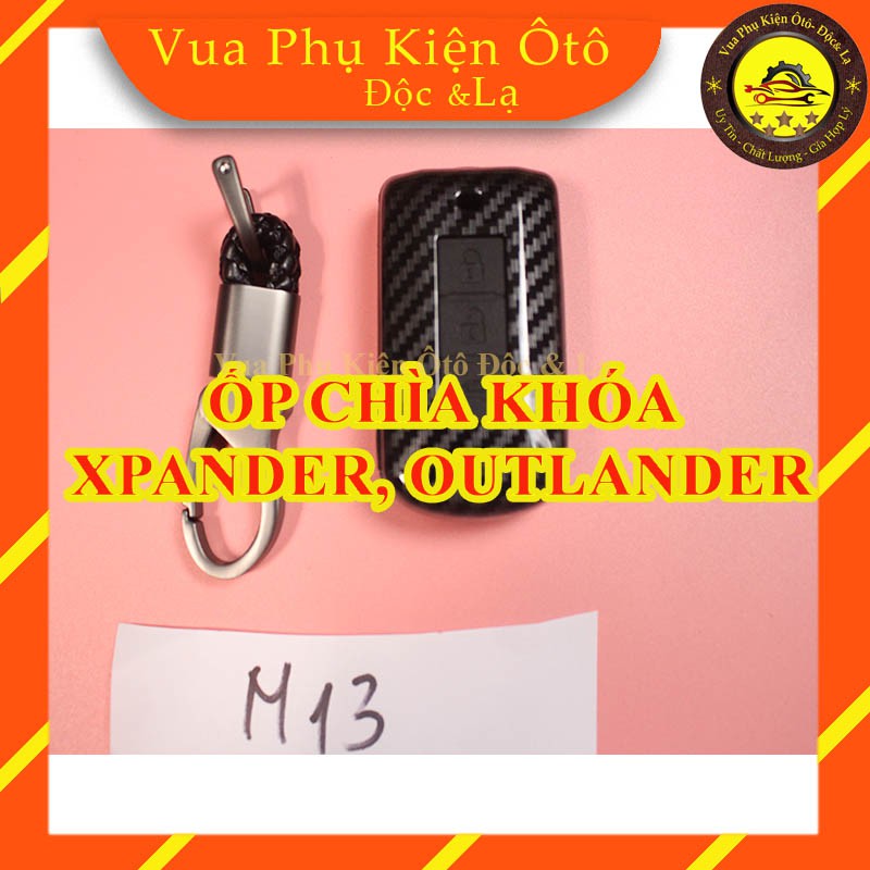 Ốp chìa khóa Mitsubishi Xpander, Outlander - Bọc chìa khóa vân carbon cho xe ô tô M13