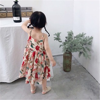 váy 2 dây hoa đại cho bé gái