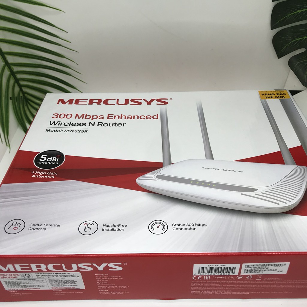 Bộ Phát wifi Mercusys 4 râu MW325R, Tốc độ 300Mbps, bh 2 năm đổi mới. Phát wifi chính hãng