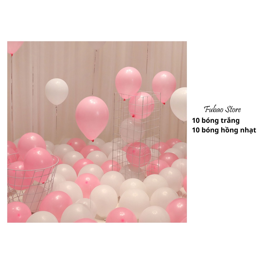 Set bóng mix màu trang trí sinh nhật, party, màu bóng thường Fubao Store