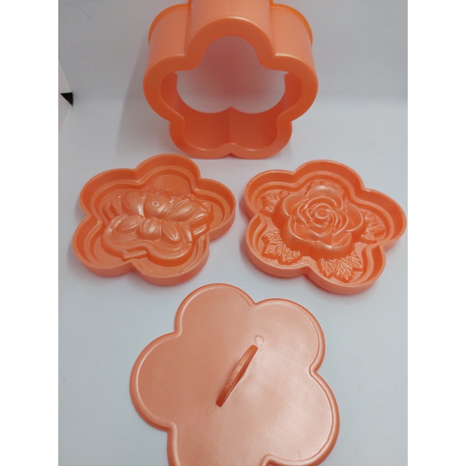KHUÔN XÔI BÔNG MAI 13 CM HÌNH HOA HỒNG & SEN NL