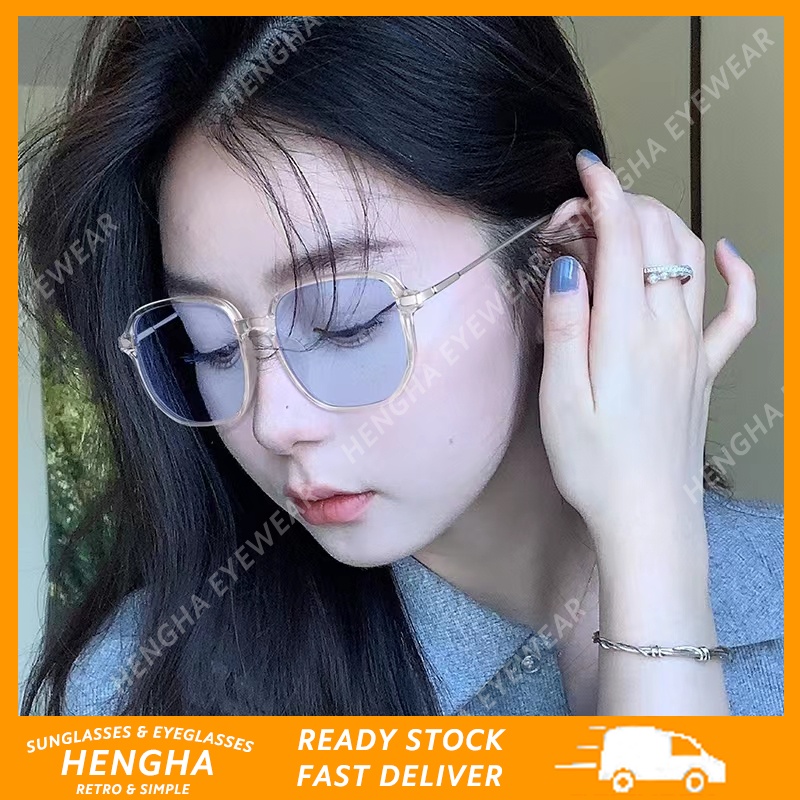 Kính Mát Tròng Trong Suốt Phong Cách Hàn Quốc Thời Trang